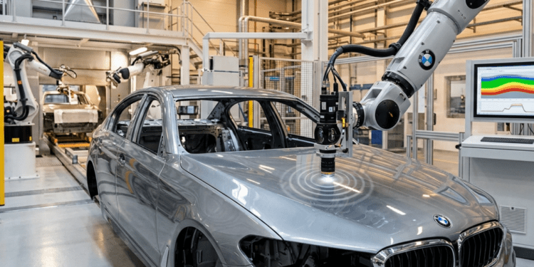 BMW gamykloje dažų storį dabar matuoja terahercinės bangos, o ne skalpelis