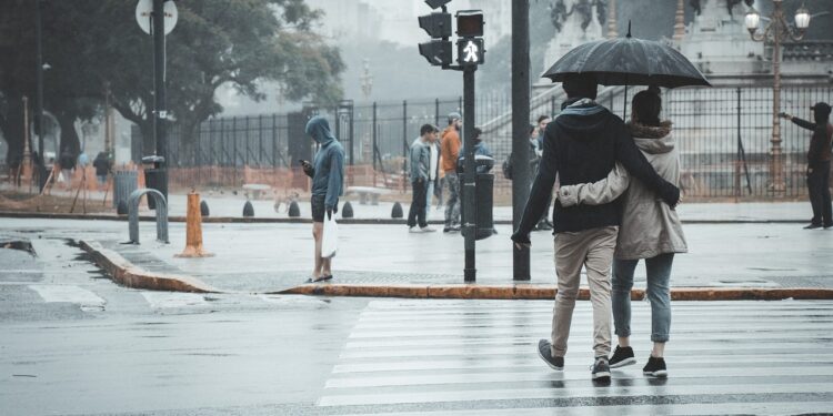 Iliustracija: couple, pedestrian, rain, raining, relationship, nature, together, street, outdoors