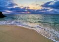 Iliustracija: sea, sky, natural, landscape, cloud, beach, sunset, evening, coast, rock, beautiful, peace, nature, blue sea, blue sky