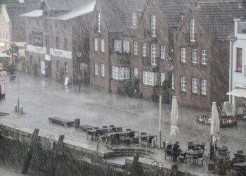 Iliustracija: rain, street, city, port, rainy weather, bad weather, houses, town, wet, outdoors, nature, old town
