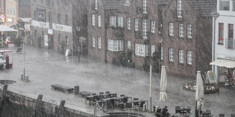 Iliustracija: rain, street, city, port, rainy weather, bad weather, houses, town, wet, outdoors, nature, old town