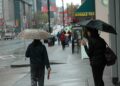 Iliustracija: rain robson street Vancouver, Al Safrata